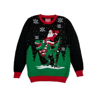 Boys Red Sunglass Reindeer Chill Christmas Holiday Knit Sweater X