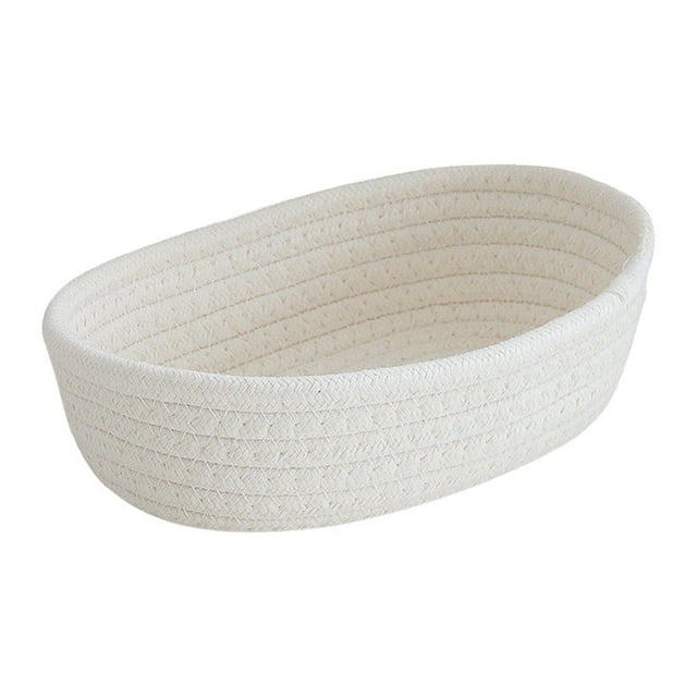 Cesta tejida grande para organizar, cesta de cuerda grande para juguetes de algodón, redonda, para guardar juguetes, regalos para niños, bebés, perros y gatos, 11.8 x 6.7 x 3.5 pulgadas