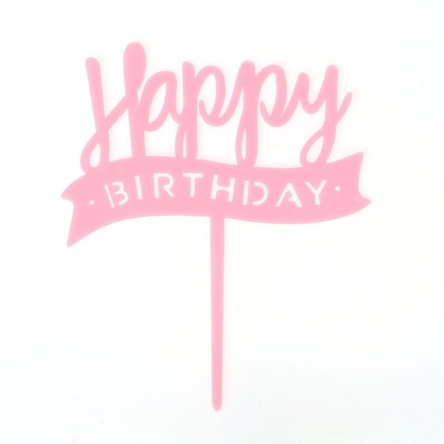 Decoración de tartas, tarjeta de acrílico de imitación, vestido de cumpleaños, enchufable, para hornear, fiesta, postre, mesa, bandera
