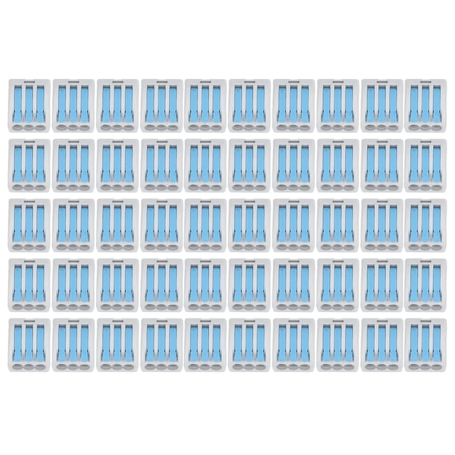 50 conectores de cable de 3 puertos, color bronce, para PC, compactos, de conexión rápida, para cableado de edificios, color azul
