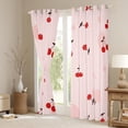 thumbnail image 3 of Homewish Cartoon Cherry Fruit Black Out Curtains for Girl, Cute Polkadots Print Curtains Pack of 2 (42x63 Each), Kawaii Pink Princess Style Bedroom Curtains, Window Curtains Home Decor, 3 of 5