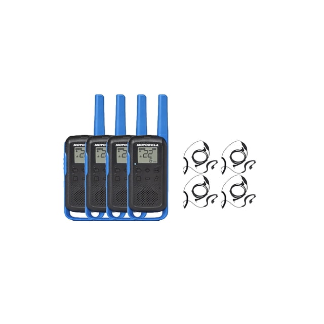 Radio bidireccional Motorola T270, paquete de 4 con auriculares
