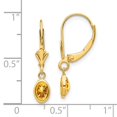 thumbnail image 3 of Auriga Fine Jewelry 14K Yellow Gold 6x4 Oval Bezel Citrine Dangle Earrings for Women(L- 23mm, W- 4mm), 3 of 6