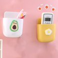 thumbnail image 4 of Hanging Pen Cup Plastic - Wall Mount Remote Control Holder Adhesive Storage Box, 4 of 10