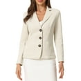 thumbnail image 1 of BLAZER DE ANTE SINTÉTICO PARA MUJER INSPIRE CHIC, MANGA LARGA, CUELLO DE SOLAPA, CHAQUETA CON BOTONES TALLA XS BEIGE, 1 of 6