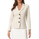 thumbnail image 1 of BLAZER DE ANTE SINTÉTICO PARA MUJER INSPIRE CHIC, MANGA LARGA, CUELLO DE SOLAPA, CHAQUETA DE BOTONES, L BEIGE, 1 of 6