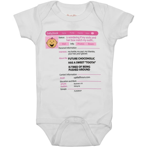 Sara Kety "Baby Book Girl" Infant Short Sleeve Bodysuit (0-6 months)