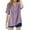 Purple, variant on KAUOD Girls Trendy V-Neck Blouses Teen Casual Summer Loose Short Sleeve Tops Solid Color Button Down Tees Shirts