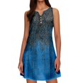 thumbnail image 1 of Icvfdpl Robes d'Été pour Femmes, Robe Fluide à Col en V avec Boutons, Tenue Quotidienne de Printemps, Robe de Plage Confortable pour Femmes, P, 1 of 5