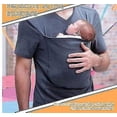 thumbnail image 4 of Portabebés Canguro Bolsillo Grande Chaleco Camiseta Hombres Mujeres Papá Mamá Cuidado Unión Camisas A, 4 of 4