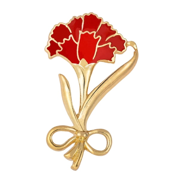 Broche de clavel para regalo del día de la madre, insignia de moda, broche para mujer, broche de flor de clavel rojo para decoración de bolsos y chaqu