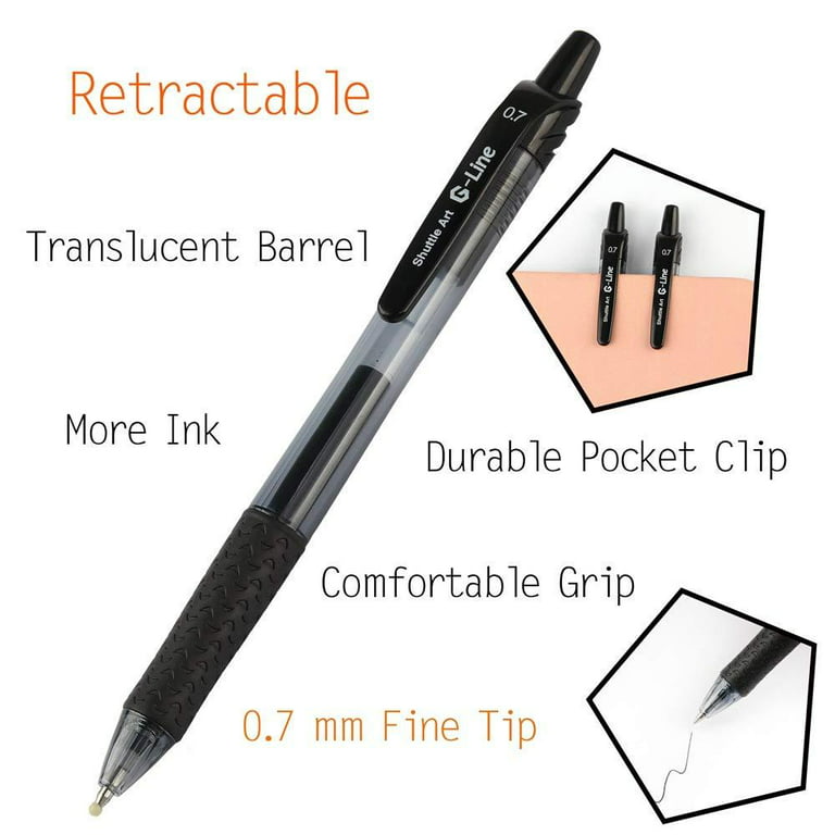 Shuttle Art Colored Retractable Gel Pens, 10 Pastel Ink Colors, Cute Pens  0.5mm Fine Point Quick Drying for Writing Drawing Journaling Note Taking