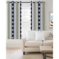 thumbnail image 2 of Coastal Turtle Blackout Curtains, Light Blocking Print Window Curtains, Sage Green Stripe Navy White Ocean Thermal Insulated Window Drapes for Living Room Kitchen Cafe 2 Panels, 84"W x 84"L, 2 of 9