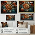 thumbnail image 4 of Designart "Orange Blue Buddhist Art Dharma Wheel" Spiritual Wall Decor, 4 of 5