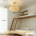 thumbnail image 3 of 20" Boho Caged Ceiling Fan, Handmade Woven Wicker Farmhouse Rustic Chandeliers with Lights and Remote Control, Enclosed 6 Speeds for Bedroom, Living Room, Kitchen, 3 of 11