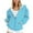 Sky Blue 1, variant on Kaemgyyd Women's Oversized Hoodies Full Zip up Stripe Printing Long Sleeve Sweatshirts Drawstring Jackets Coat with Pockets