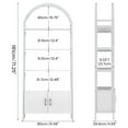 thumbnail image 4 of ModFurne Arched Bookcase with Doors,71" Tall Arched Bookshelf, 4-Shelf Open Display Bookshelf, Freestanding Storage Unit for Living Room/Office, White, 4 of 7