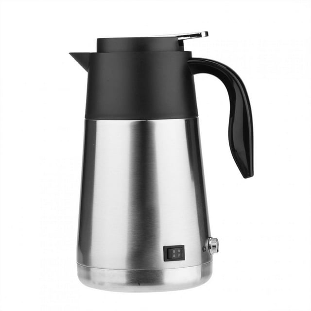 Keenso 1300ml Large Capacity Car Kettle, Water Heater, Stainless Steel + PP For Home Office Travel
