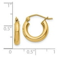 thumbnail image 4 of 14K Yellow Gold  1/2 inch 3mm Thick Classic Round Hoop Earrings for Women| Huggie Hoops, 4 of 4