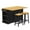 Black, variant on 53inch Large Kitchen Island with 2 Bar Stools, Power Outlet, Door Internal Storage Rack, Kitchen Storage Cart on 5 Wheels with Drop Leaf, 5 Open Side Racks, 3 Drawers, for Kitchen,Dining Room (Black)