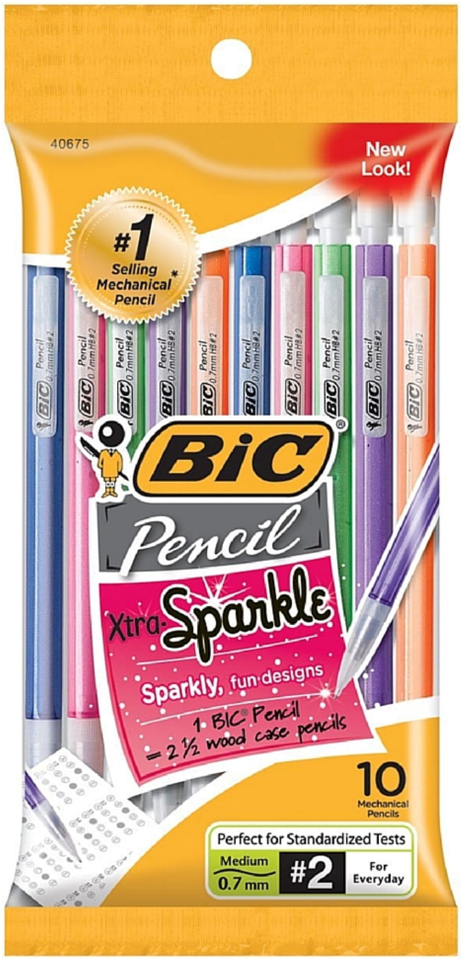 Witty Twinkle anchor Bic Xtra-Sparkle Medium Mechanical Pencil 0.07 mm, Assorted Colors 10 ea  (Pack of 4) - Walmart.com