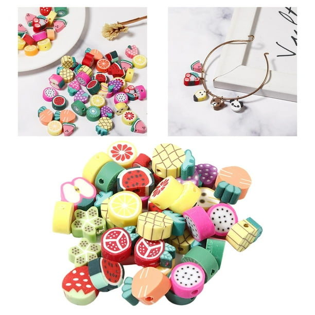100 piezas de de arcilla, rebanadas , de arcilla polimérica, de joyería DIY para pulseras, collar, espaciadoras perfecl Cuentas de arcilla