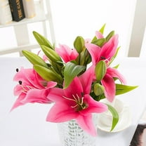 SDJMA 35cm Artificial Silk Green Lily Home Decoration Bouquet (10 Count)