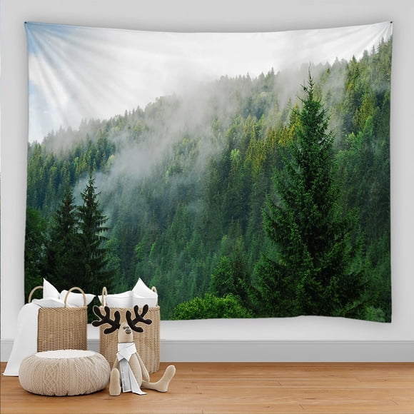 Tapiz de pared Smoky Mountains Forest 150x100 cm de poliéster