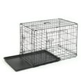 QXDRAGON Metal Wire TwoDoor Folding Pet Cat Dog Crate with Divider