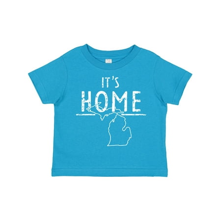 

Inktastic It s Home- State of Michigan Outline Distressed Text Gift Toddler Boy or Toddler Girl T-Shirt