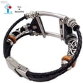 thumbnail image 3 of Fancy Bands (Pequeño, Mediano, Grande, XL) con cierre de acero inoxidable y piezas de bronce para mujer, correa de cuero de repuesto ajustable para Apple Watch de 38 mm (Series 1,2,3,4,5,6, SE),, 3 of 5