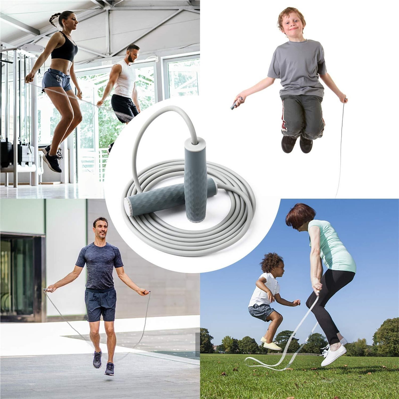 WEIKE Weight-bearing and thick professional skipping rope, adjustable length & silicone comfortable grip