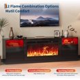 thumbnail image 3 of 70" TV Stand & 36" Electric Fireplace, Modern Media Console, with Highlight Storage Cabinet and12 Colors LED Lights Flame&Timer Remote, 1500W for Max 80" TVs, 2 Tier Storage 2 Door Cabinet, 3 of 8