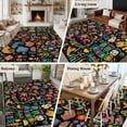 thumbnail image 5 of Colorful Cartoon Area Rug 5x8 FT, Non Slip Bedroom Throw Carpet, Funny Flowers Guitar Animals Ethnic Art Washable Soft Floor Carpet Non-Shedding Rug for Living Room Nursery Dorm Office, 5 of 9