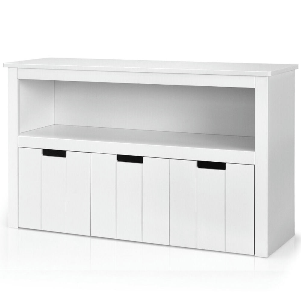 Barara King Kids Storage Unit Bookshelf,Toy Storage Organizer,Kid Toy Storage Cabinet 3 Drawer Chest with Wheels Large Storage Cube Shelf