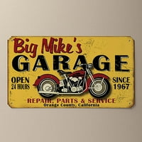 Personalized Tin Sign - My Garage Yellow