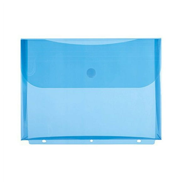 Filexec Poly Envelope, Letter, Side-Load, Velcro Closure, 3-Hole Punched, Blue (Pack of 12) (50084-17221)