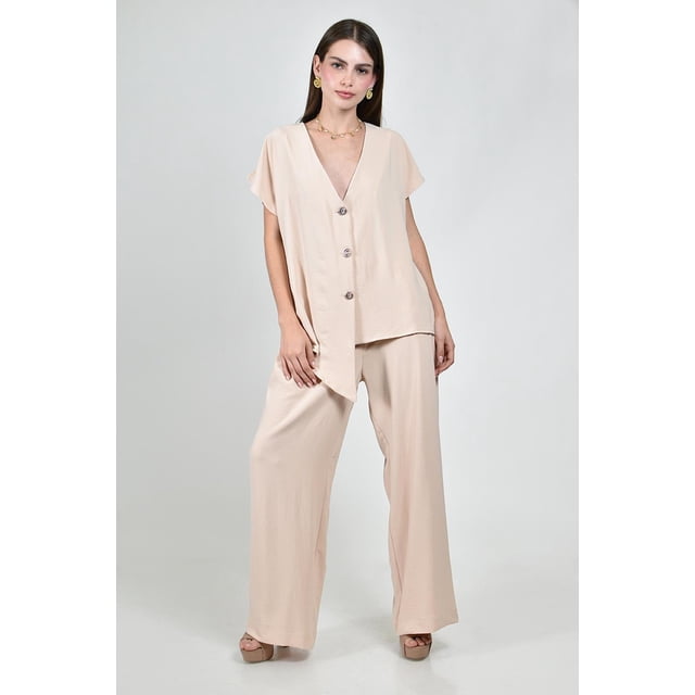 Conjunto asimetrico con botones Roman Fashion /Juvenil, 776 (Beige) beige G