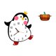 thumbnail image 1 of Reloj de pared silencioso, decorativo, de cristal, con tapa, forma de pingüino de calabaza, ligero, resistente al calor, ideal para oficina, escritori, 1 of 8