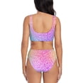 thumbnail image 3 of Daiia Colorful Glitters Women's Bikini Set Two Piece Swimsuit High Waisted Bikini Adjustable Straps Bikini Perfect for Beach, Pool, and Summer Vacation-Small, 3 of 9