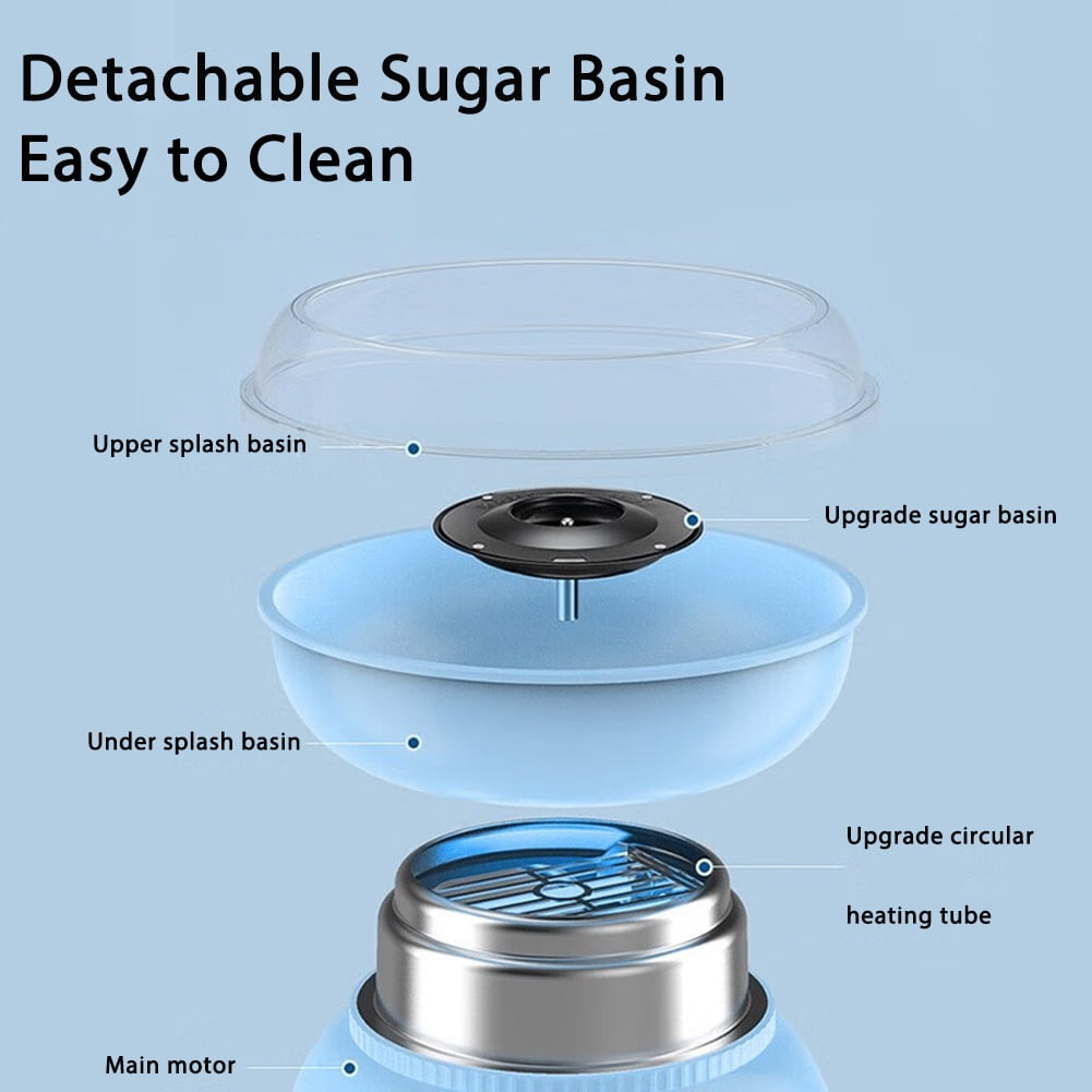 Cotton Candy Machine, Cotton Candy Maker 500W Hard Candy Floss Sugar Maker Machine With Sugar Spoon Birthday Party Gift Blue