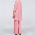 thumbnail image 3 of YONGHS Women's 3 Pieces Mother of The Bride Dress Pant Suits Chiffon Plus Size Formal Evening Party Outfit Pink XL, 3 of 5