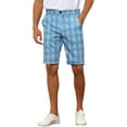 thumbnail image 1 of Pantalones cortos de hombre Inspire Chic, patrón de cuadros, corte recto, comodidad, frente plano, cuadros, 36 azul, 1 of 6