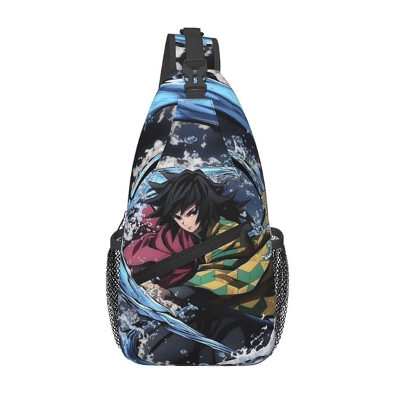 Crossbody Bags Sling Backpack Demon Slayer Tomioka Giyuu Cross Chest Bag Shoulder Pack for Gym Sports Running Cycling