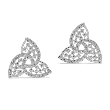

Eclectic 3-Interwined Leaf Sterling Silver Stud Earrings