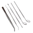 thumbnail image 1 of Tooth Tartar Plaque Scraper, Teeth Hygiene Kit Oral Care 5pcs Rustproof Stainless Steel with 1  for Home, 1 of 8