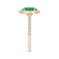 thumbnail image 5 of ANGARA Natural Oval 1.5 ct Emerald Halo Ring with Diamond Accents in 14K Rose Gold for Women (Size-9x7mm) | May Birthstone, Birthday, Anniversary, Jewelry Gift for Women | Natural Emerald Ring, 5 of 11