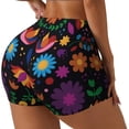 thumbnail image 2 of Kdxio Colorful Floral2 Print Workout Shorts for Women Seamless Soft Smooth Gym Yoga Scrunch Active Shorts, 2 of 9