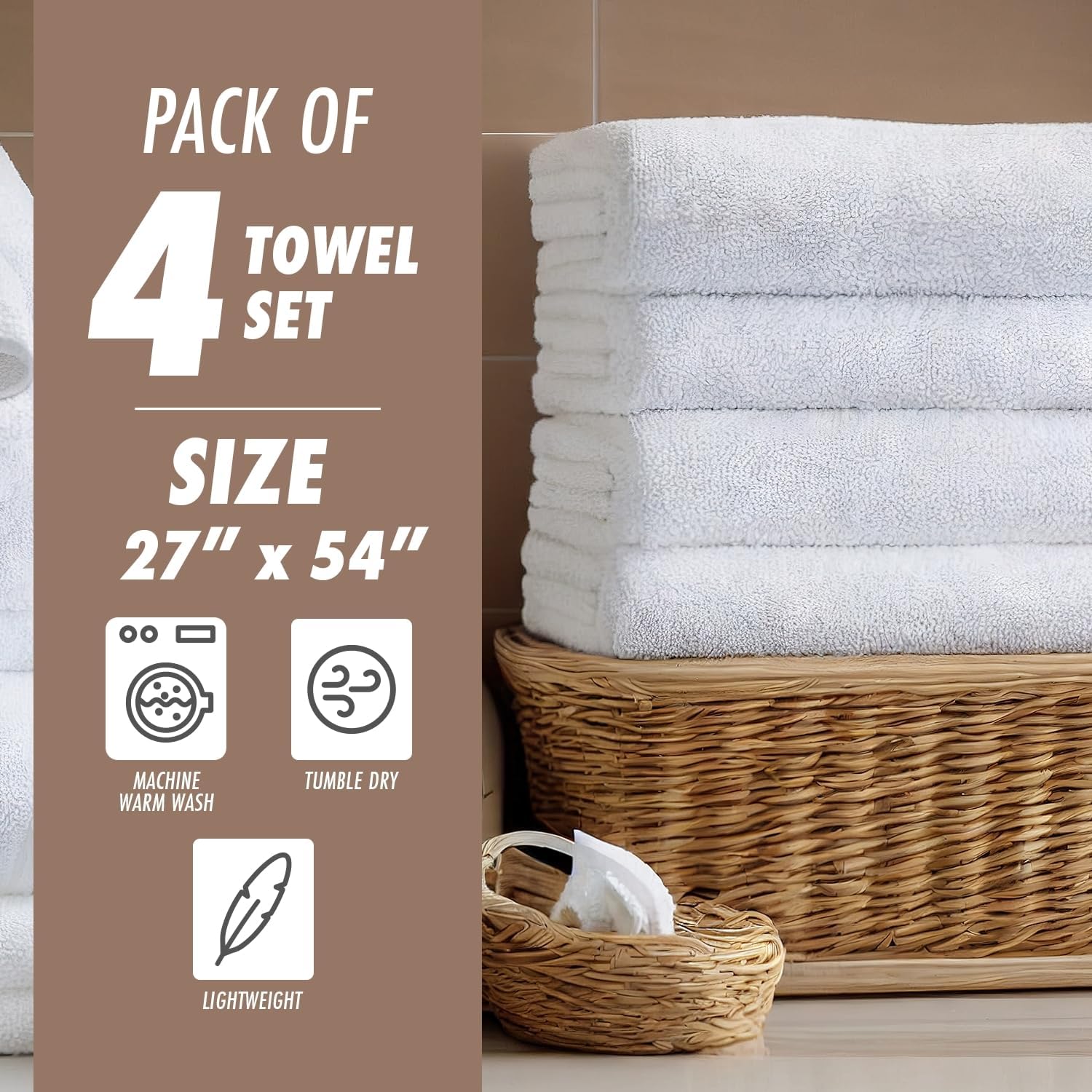 Homes Perception 4 Pack Bath Towel Set | Ultra Soft and Durable Cotton Bath Towels | 500 GSM (Burgundy)