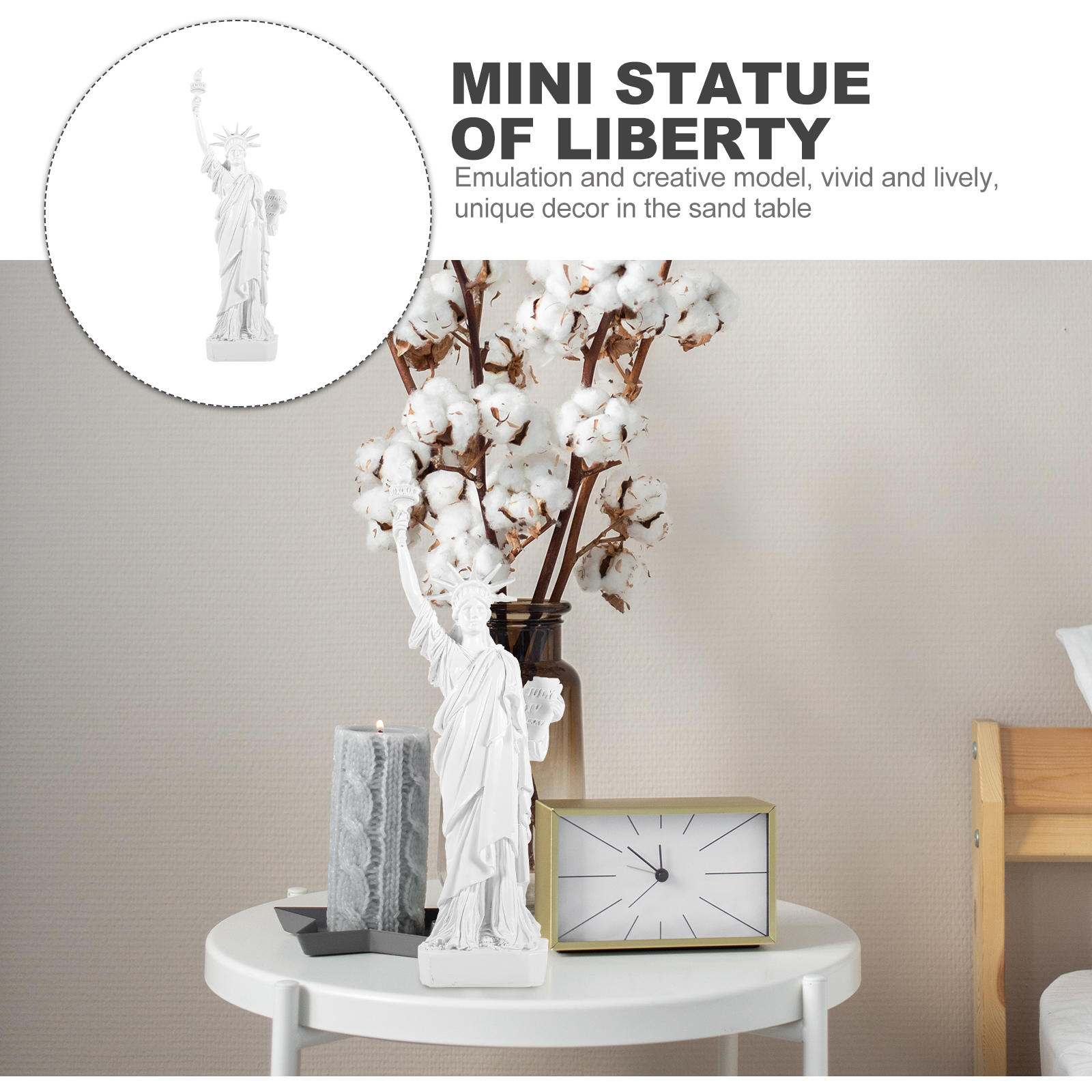 LOLIPPYY Statue of Resin Ornament White Desktop Decoration Resin Craft Table Adornment for Home Office